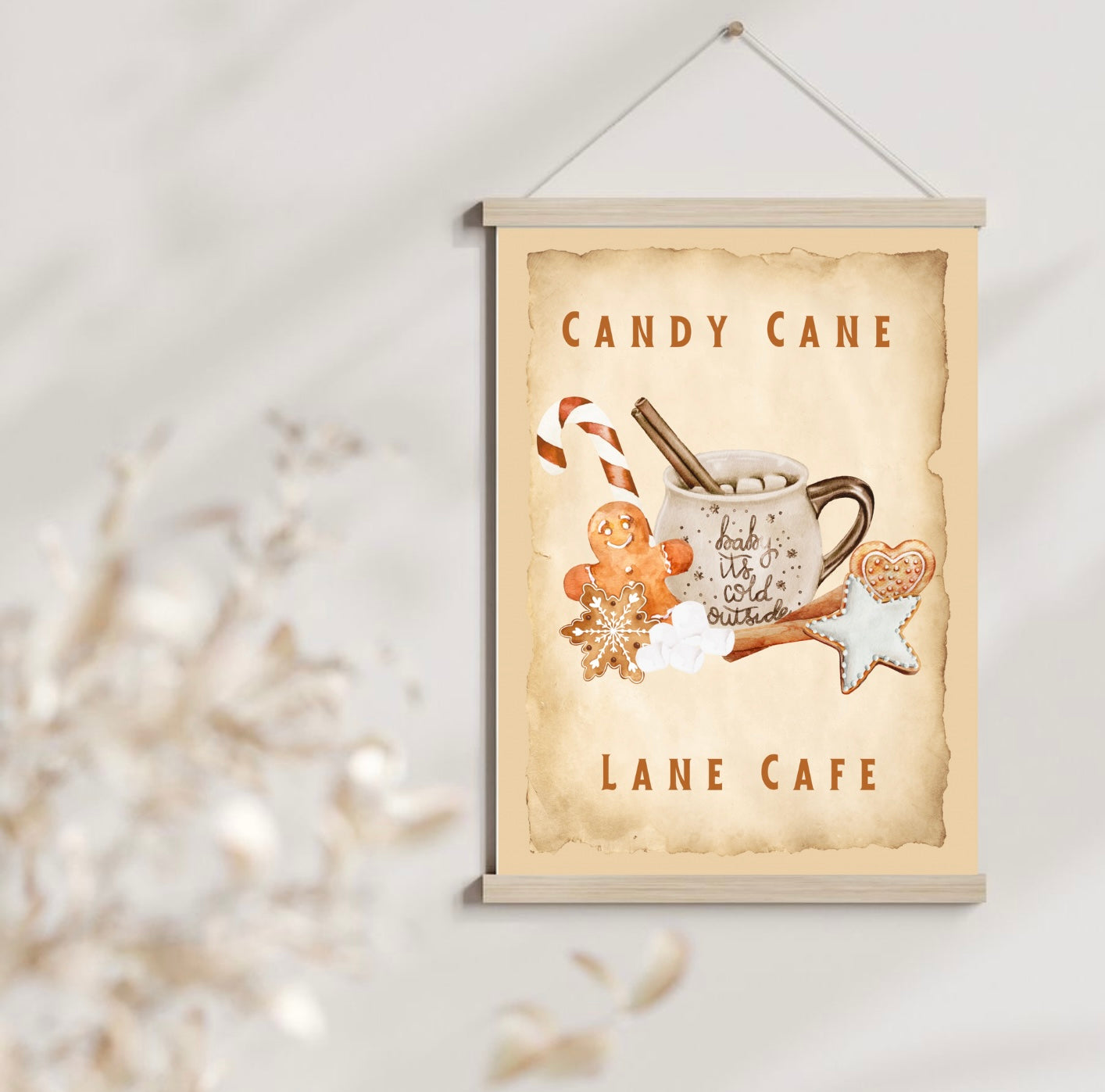 Candy Cane Lane Cafe Print