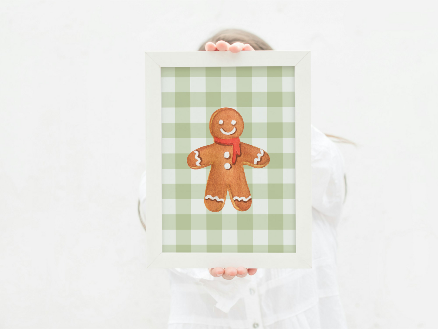 Gingham Gingerbread Print