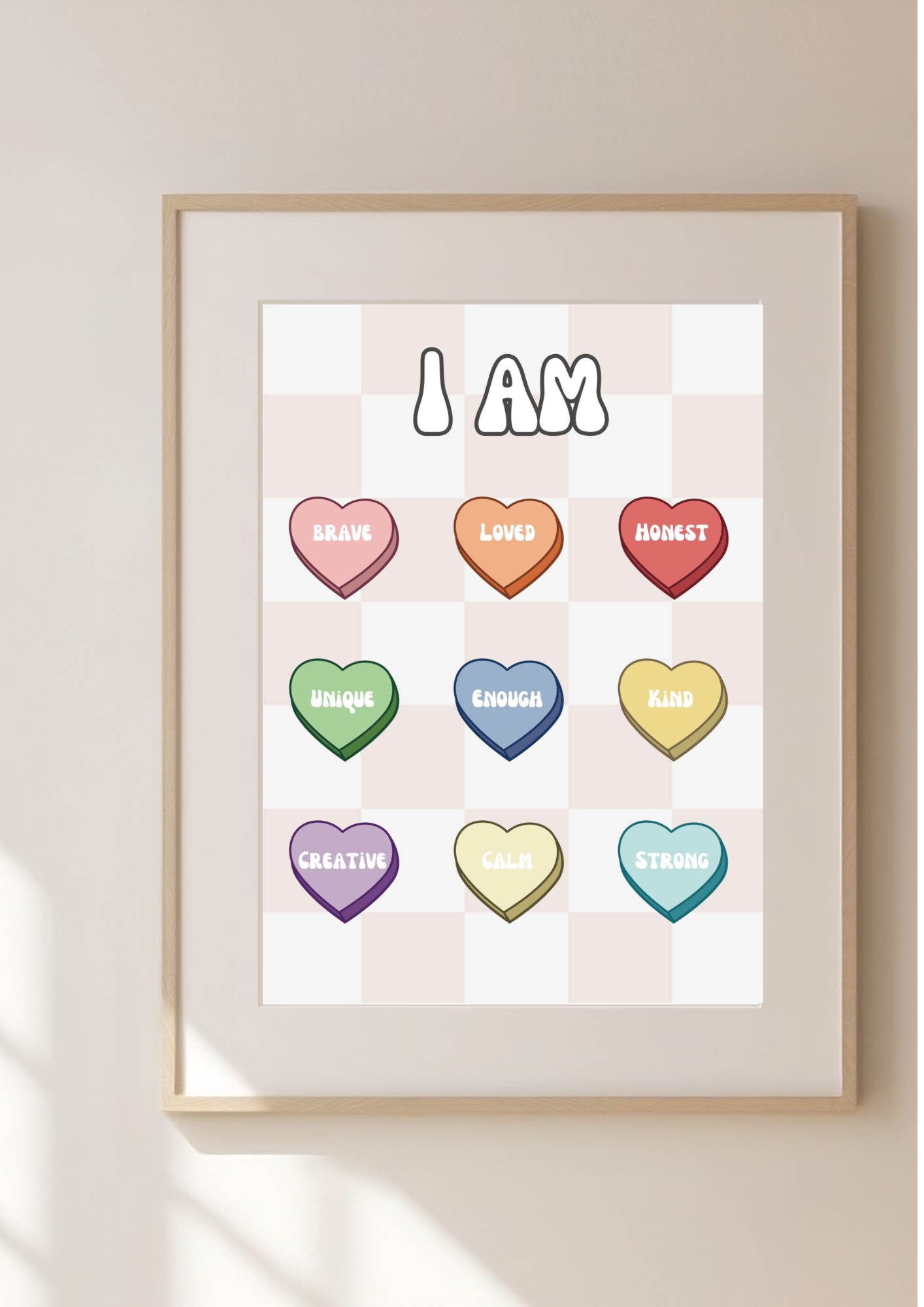 Retro Hearts Print