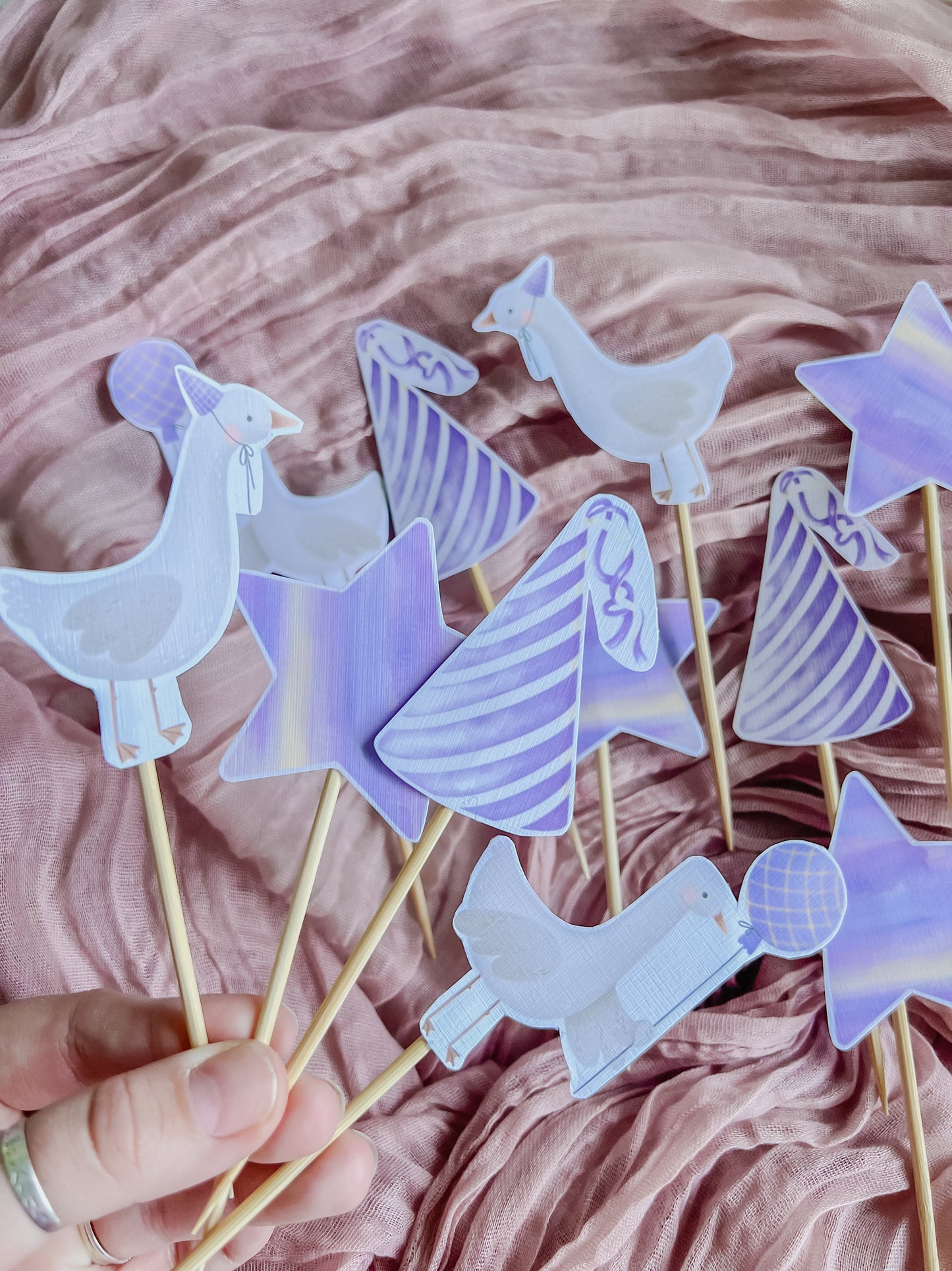 Party Geese Cupcake Toppers