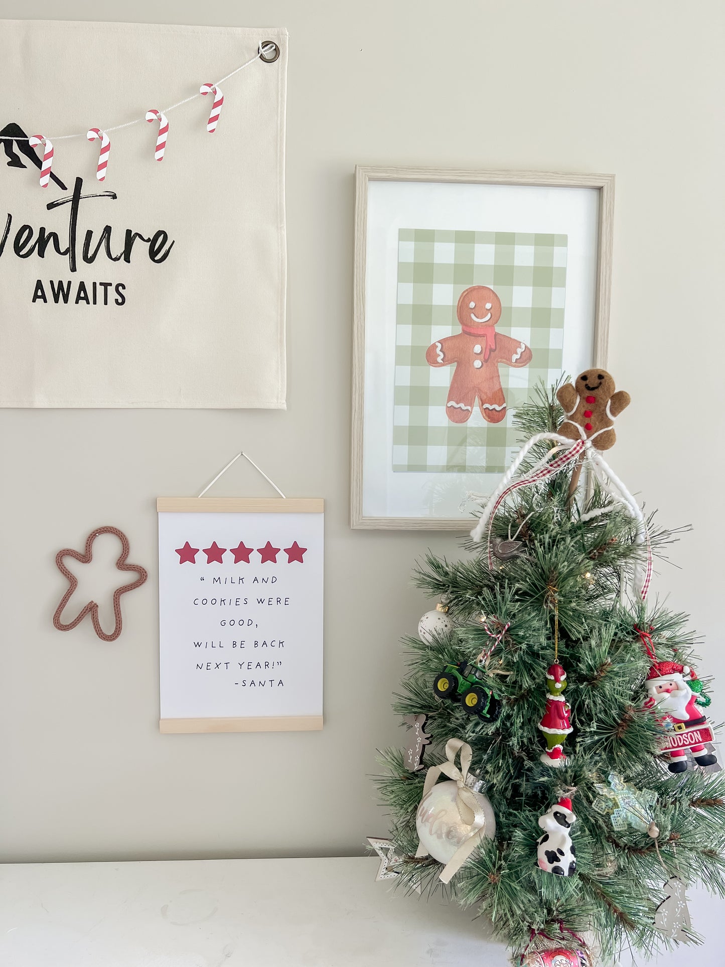 Gingham Gingerbread Print