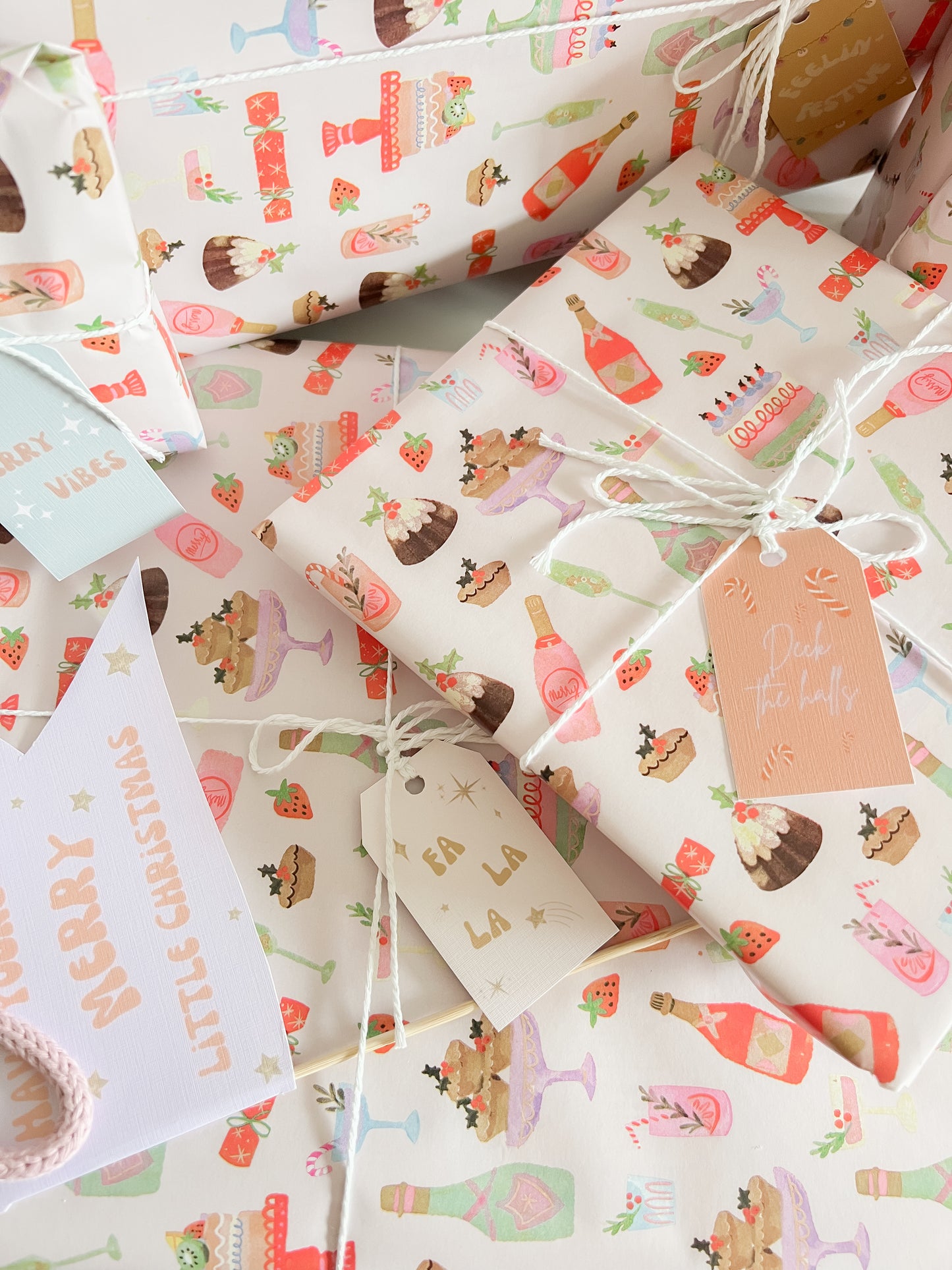 Pink Christmas Gift Tag Set