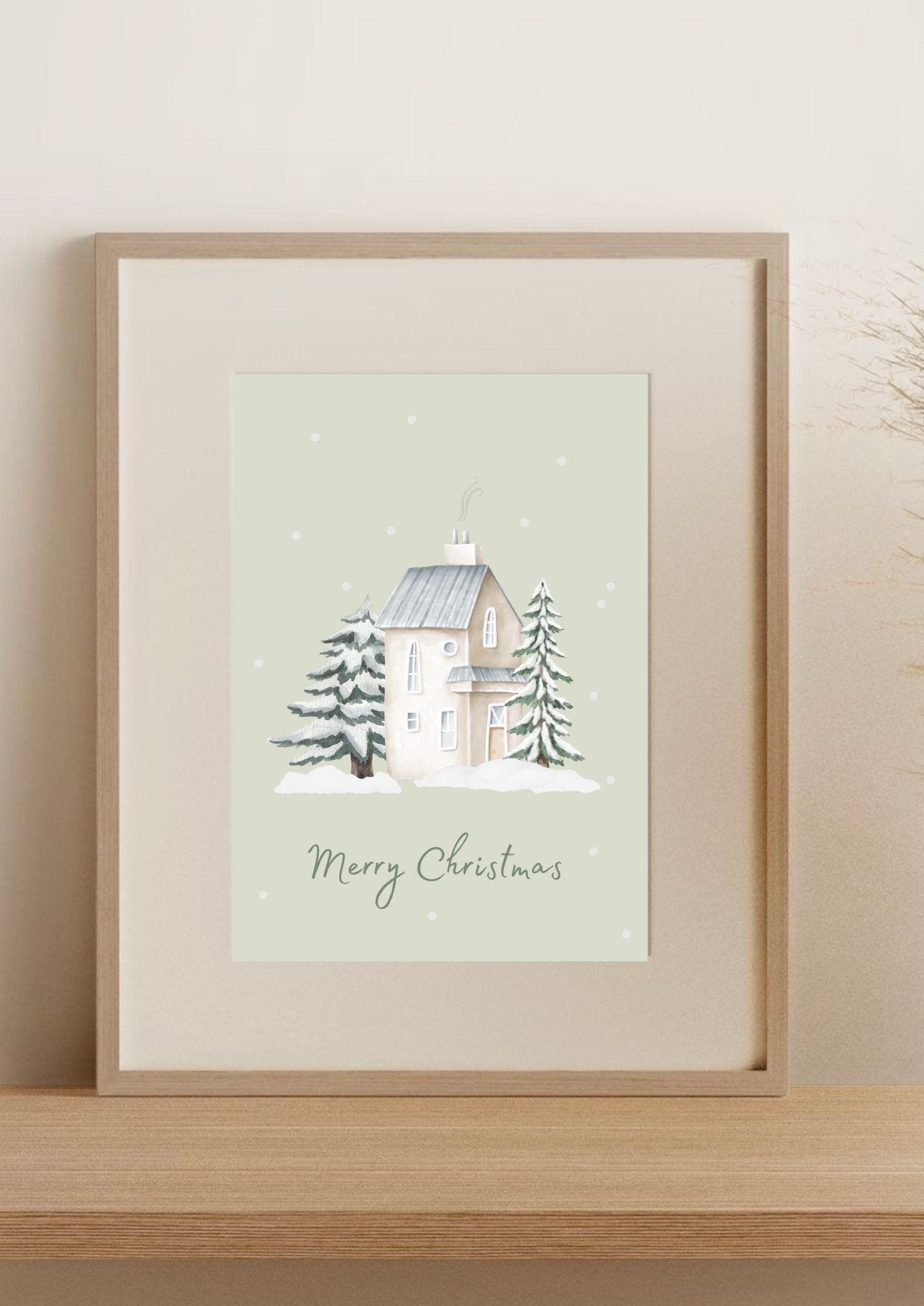 Snowy Cottage Print