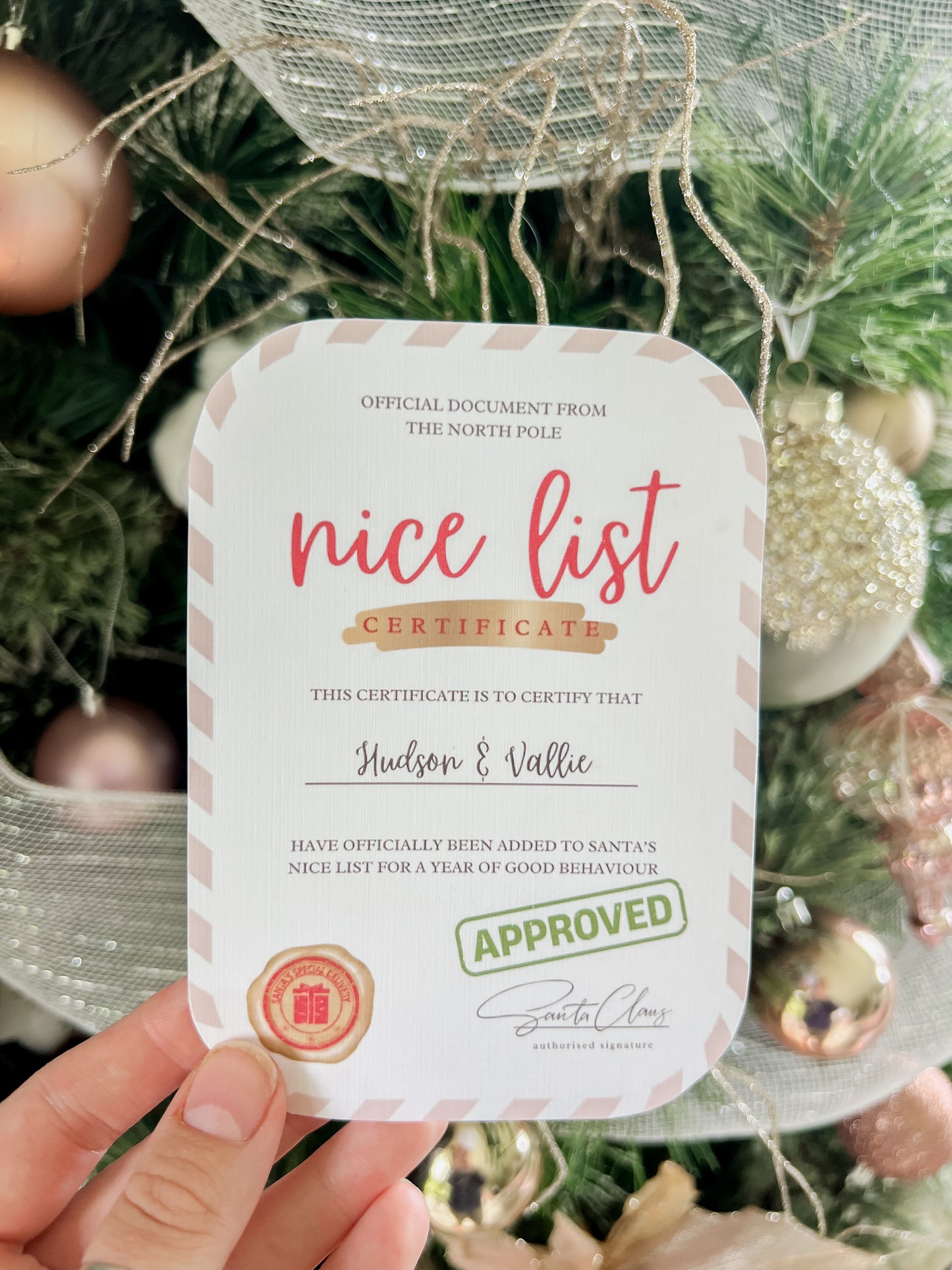 Nice List Certificate