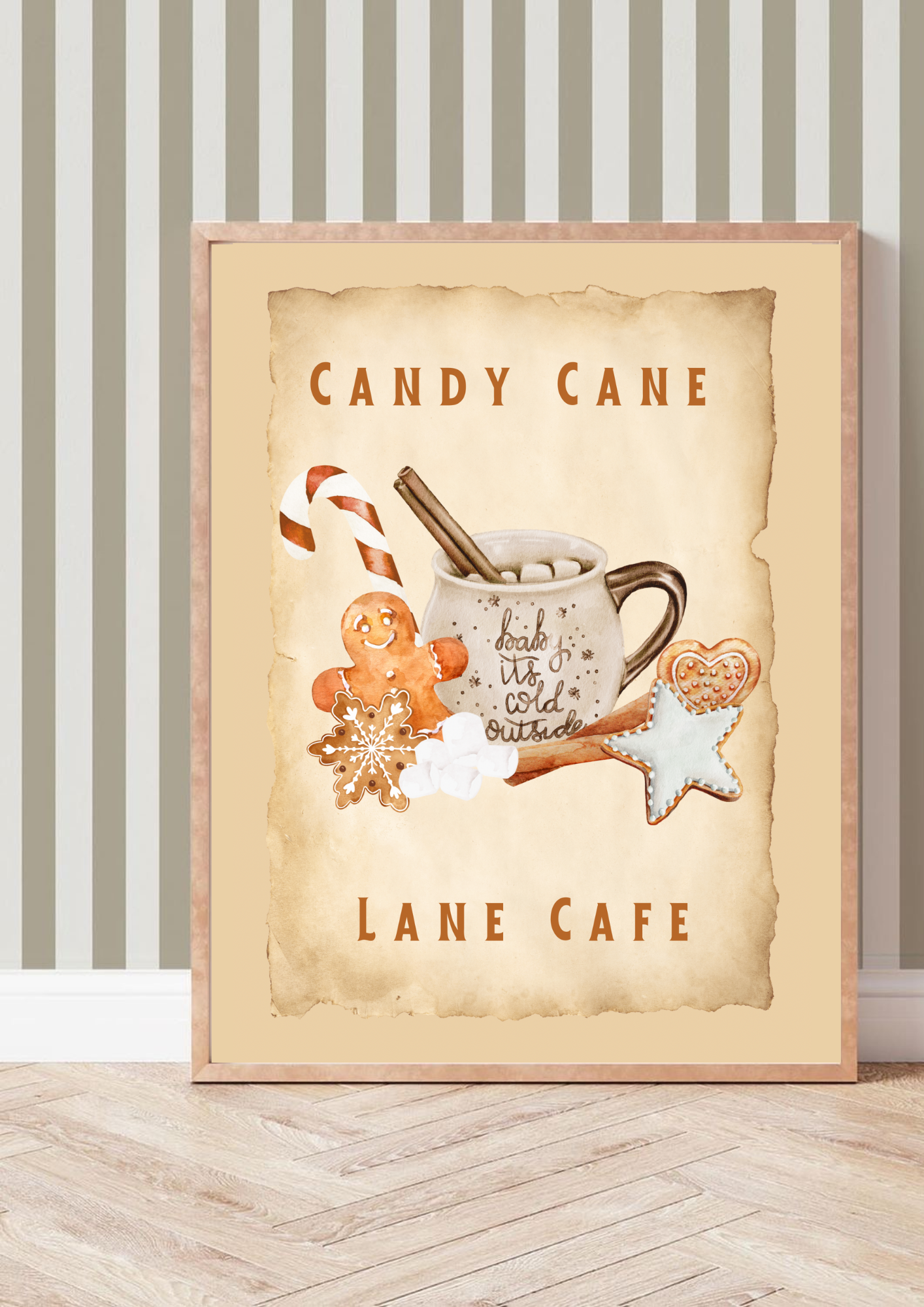 Candy Cane Lane Cafe Print