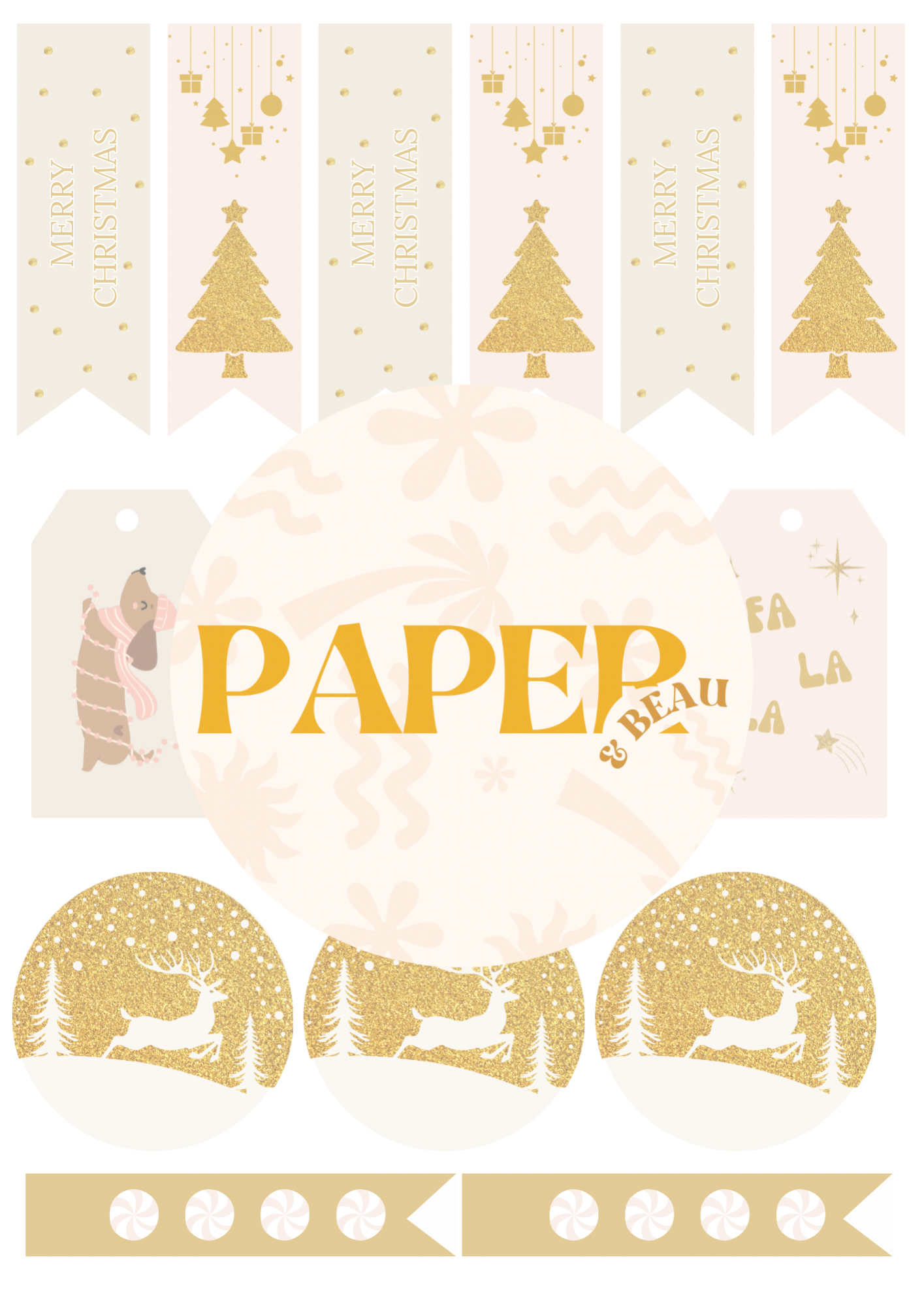 Pink Christmas Gift Tag Set