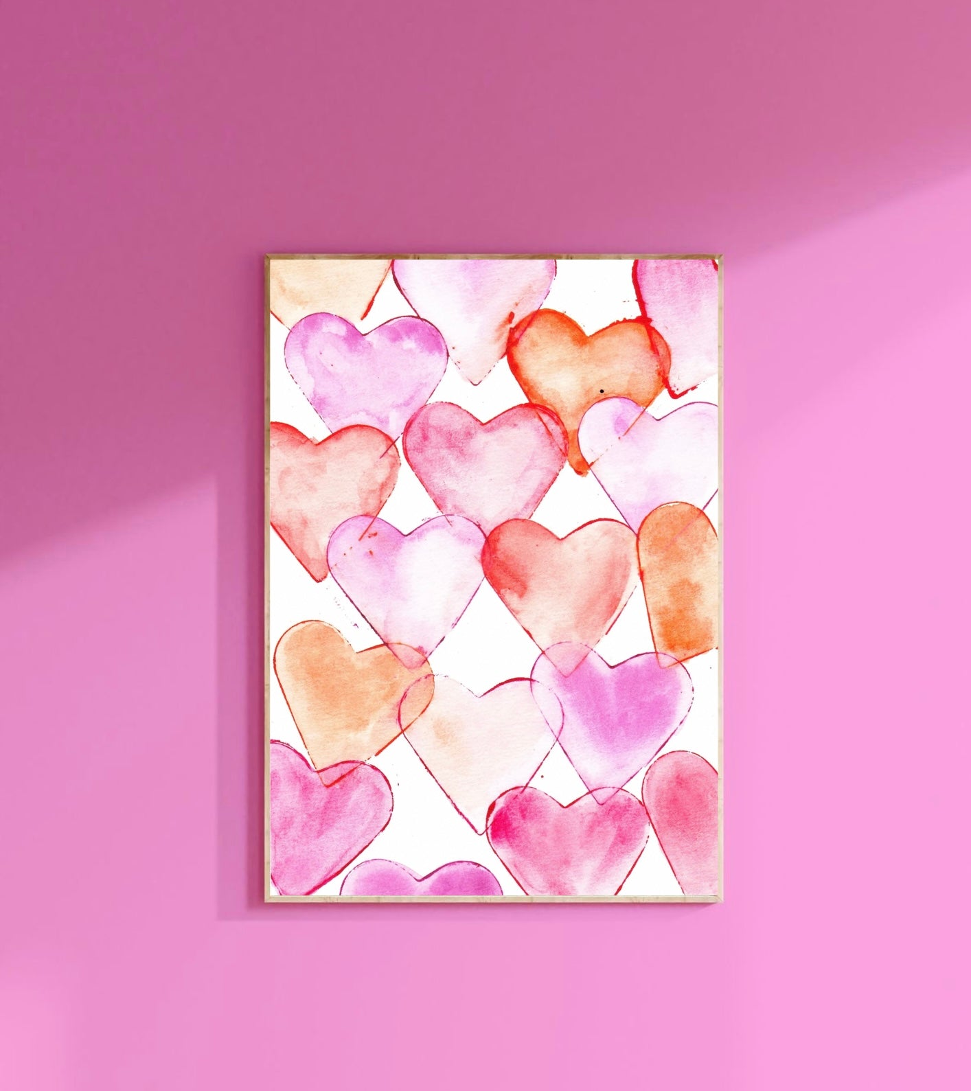 Watercolour Hearts Print