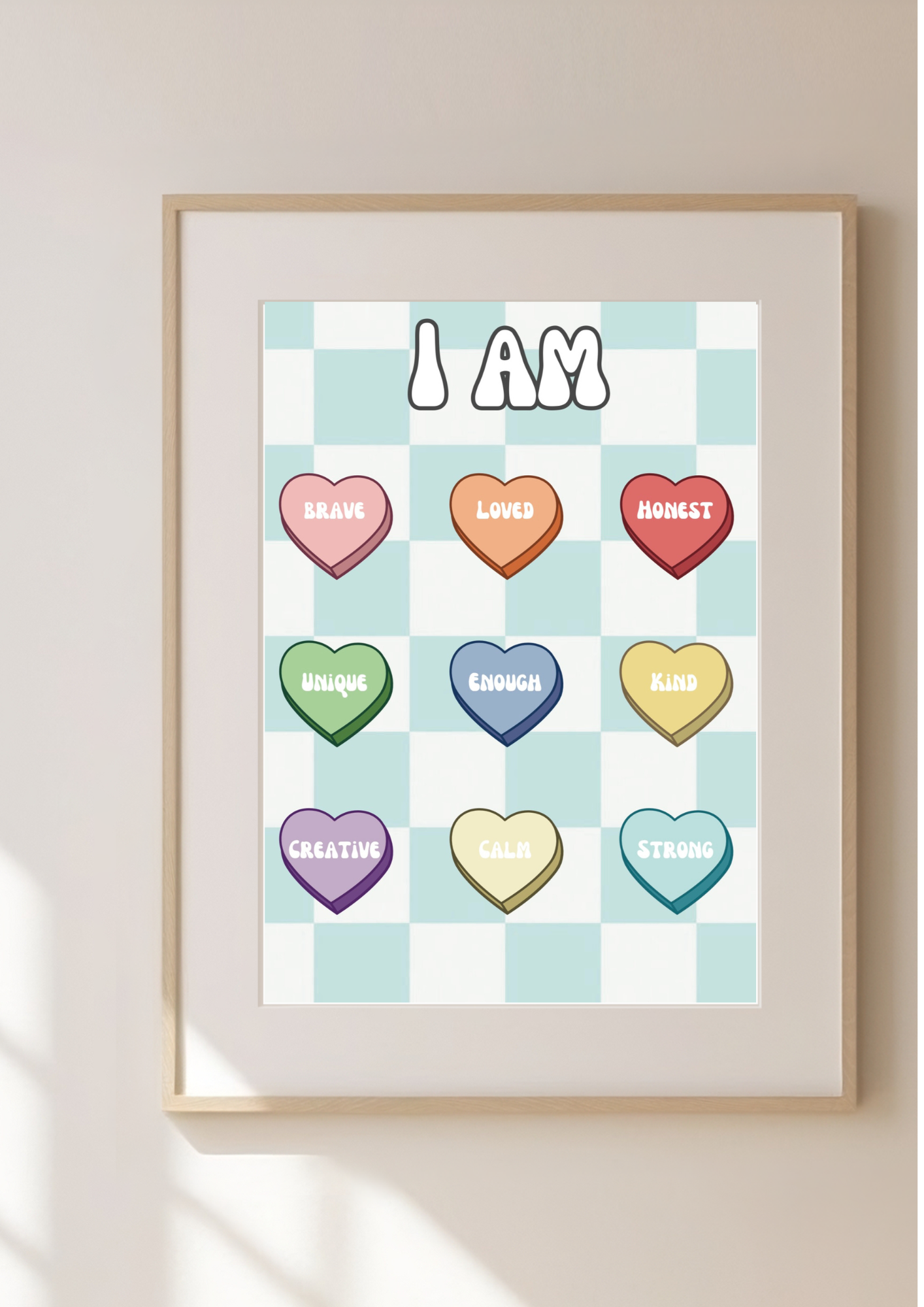 Retro Hearts Print