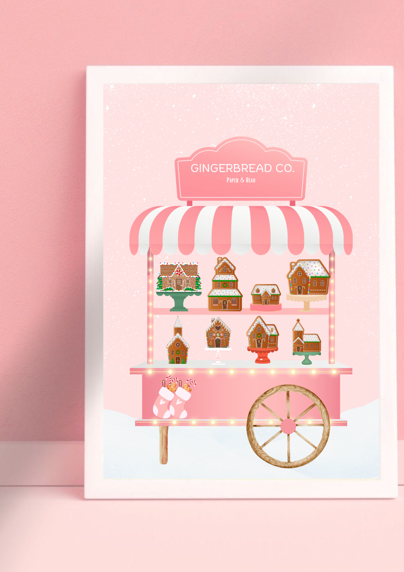 Gingerbread Wagon Print