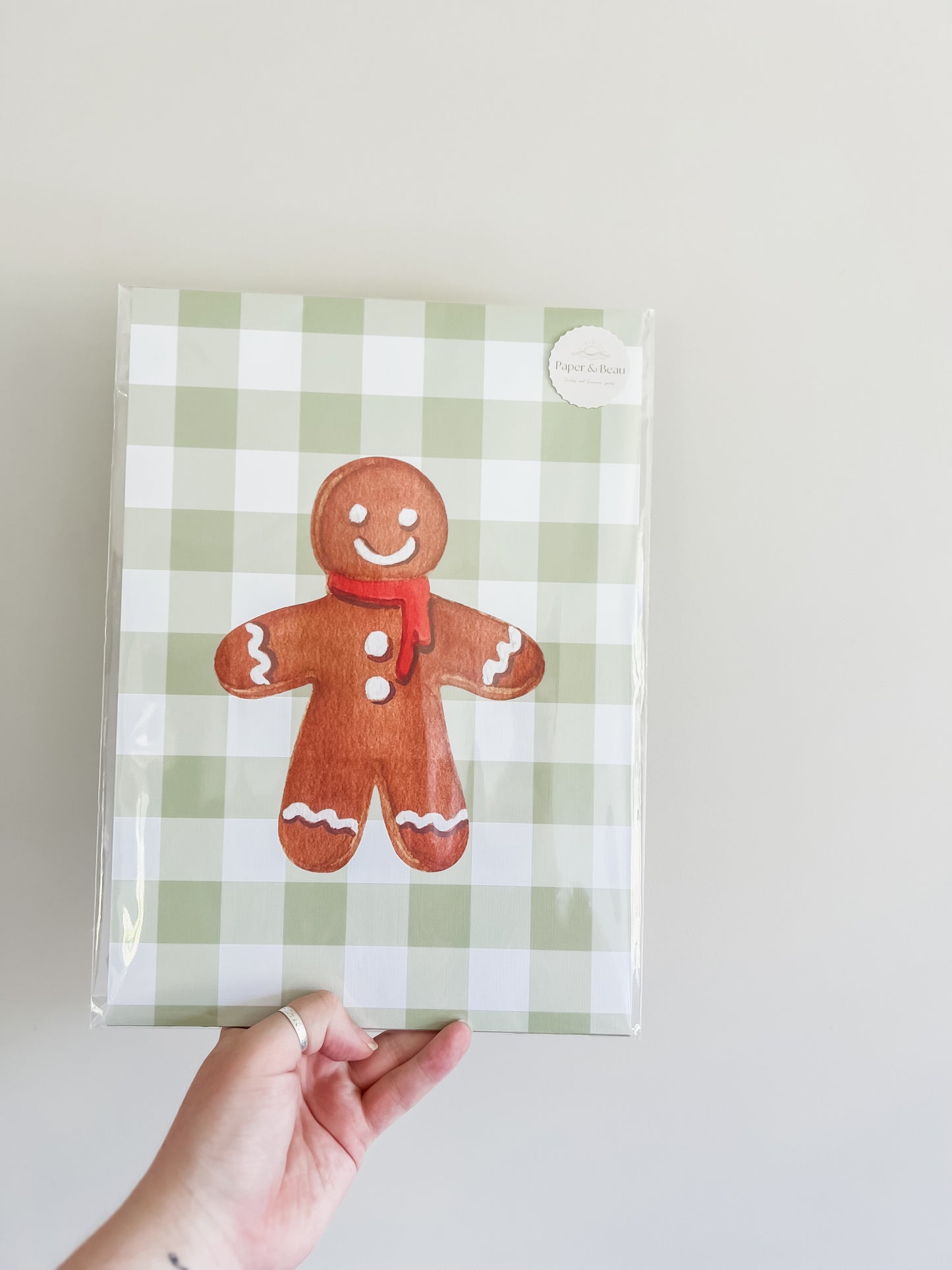 Gingham Gingerbread Print